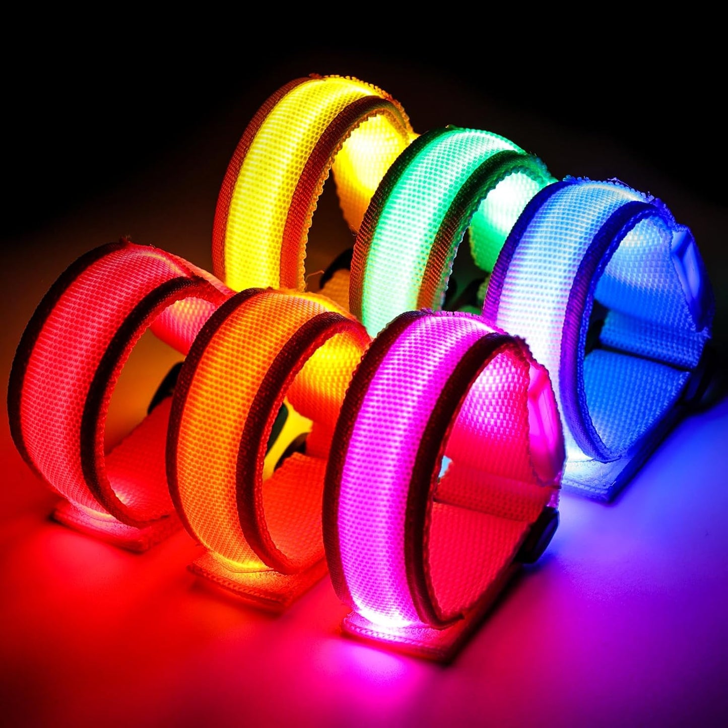 6PCS Glow in the Dark Wristbands, Multicolor Light up Bracelets LED Wristbands for Kids Night Events Party Supplies