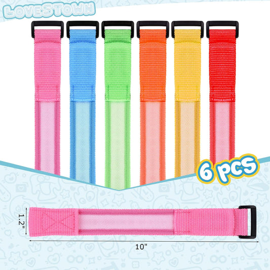 6PCS Glow in the Dark Wristbands, Multicolor Light up Bracelets LED Wristbands for Kids Night Events Party Supplies